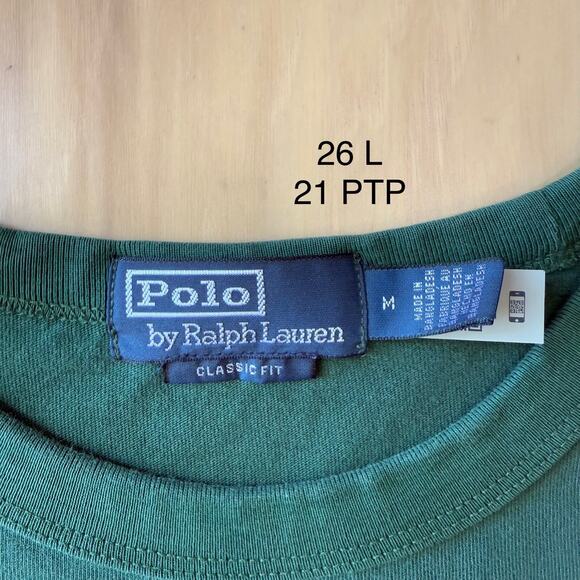 Polo Ralph Lauren Logo Jersey Shirt Medium Green Vintage Fit New York Streetwear - Picture 5 of 7